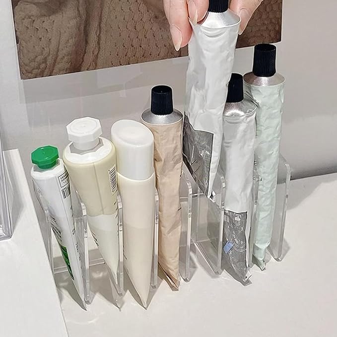 1Pc Eyeshadow Palette Makeup Money Storage Rack for Bathroom Vanity Countertop Cosmetic Display Cases 7 Compartments Heavy Duty Multifunctional Desktop Cash Cosmetic Holder Organizer（Transparent）