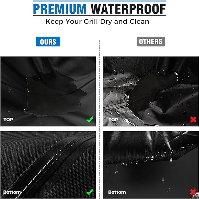 KINGLY Heavy Duty 55 Inch Grill Cover for Outdoor Grill,600D Waterproof Fade Resistant 55 Inch BBQ Gas Grill Cover for Weber Outdoor Grill with Strap,Barbecue Cover for Weber Char-Broil Nexgrill,etc
