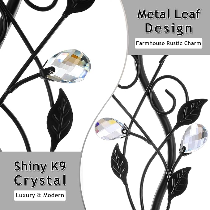 Sheeta 65’’ Floor Lamps for Living Room with 3 Color Temperatures LED Bulb, Standing Lamp Tall Farmhouse Floor Lamp with Rustic Leaf Design, Tall Lamps for Living Room Bedroom Office Reading, Black