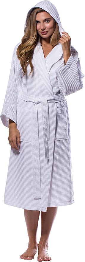 Turquaz Lightweight Full-Length Robes For Women Waffle Kimono Bathrobe - Soft, Fast-Drying, Long-Lasting Cotton Blend Unisex