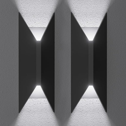 22W Dimmable LED Outdoor Wall Sconce,Modern Up Down Porch Lights 2700K 3000K 3500K 4000K 5000K 5 Colors Changeable,1800 Lumens Outdoor Wall Lights Exterior for House,Garage Door 2 Pack