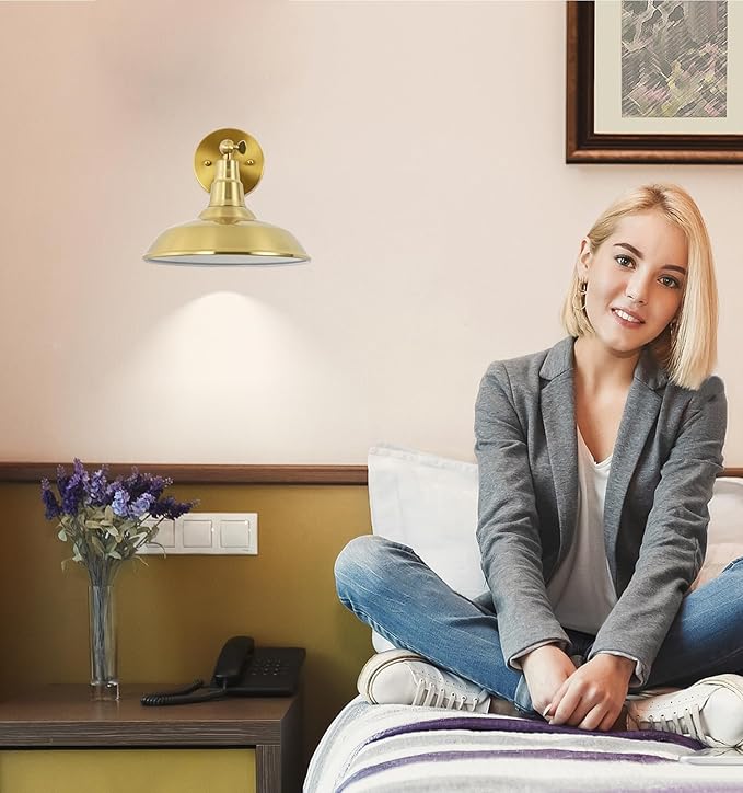 Gold Vintage Battery Powered Wall Sconce Decor Set of 2, Wireless Vintage Wall Sconce with Remote Control, Dimmable LED Wall Light for Bedroom, Hallway, Farmhouse Indoor Wall Sconce