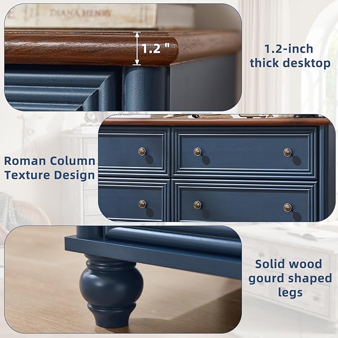 Dressers & Night Stand Set of 3, Wood 54" Wide Dresser & 18" Charging Station Chest of Drawers, Roman Column 2 Drawer Nightstand Set of 2, Bedroom Furniture Dresser Suites for Home Living Room Hallway