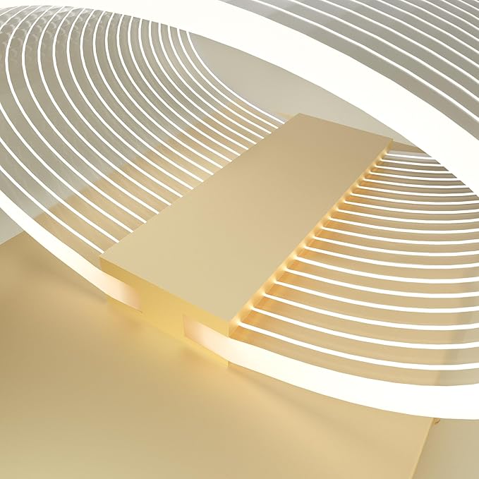 URSOLA Wall Sconce LED Wall Lamp with Oval Linear Sleek Lampshade 110 Volt Hardwired Wall Light 4000K Sconces Wall Lighting (Gold)