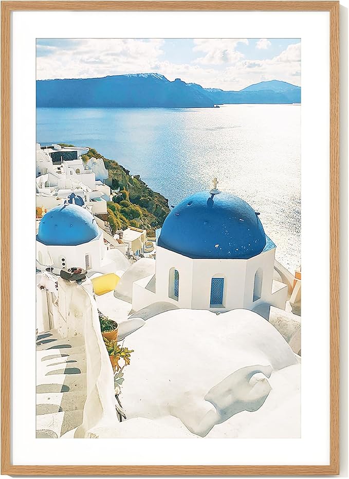 Axeman 24x34 Frame | Solid Oak Wood 24x34 Poster Frame With Mat for 20x30 | 34x24 Wood Picture Frame | Tempered Glass and Hanging Hardware Included Home Wall Decor Art Hanging Frame | Natural