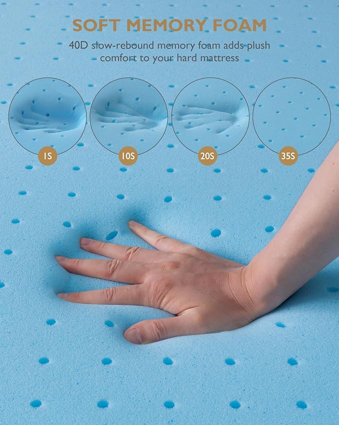 BedStory 3 Inch Gel Memory Foam Mattress Topper Full Size - Pressure Relief Bed Toppers with Breathable Washable Cover, CertiPUR-US Certified Comfort