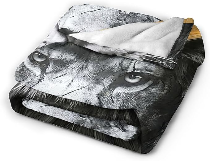 Lion Crown Throw Blanket - Soft, Warm & Cozy Fleece for Men, Women, Girls & Boys - 50"x40"