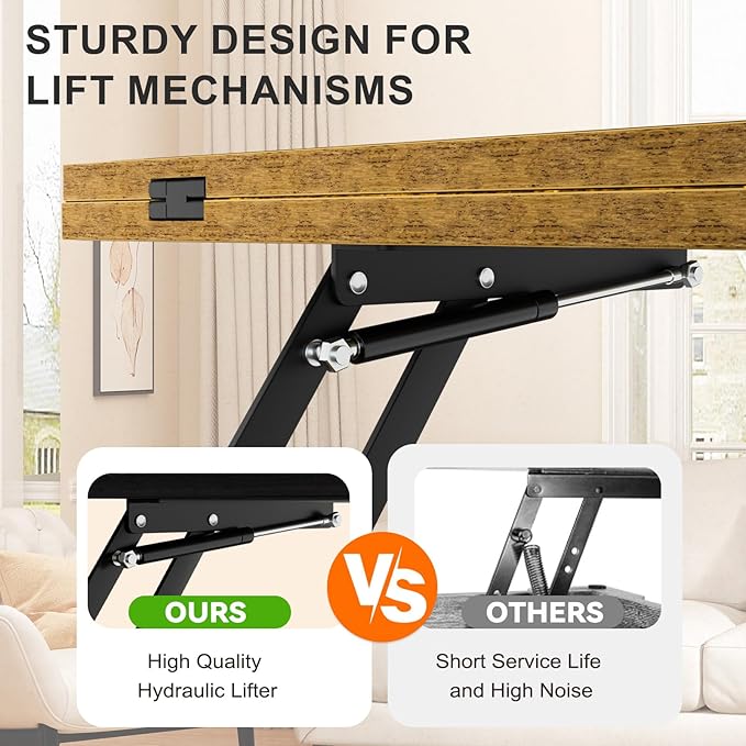 Lift Top Coffee Table with Storage and Sliding Door, 4 in 1 Multi-Function Convertible Tea Table with Hidden Compartment, Farmhouse Center Table with Wood Lift Tabletop for Living Room Black