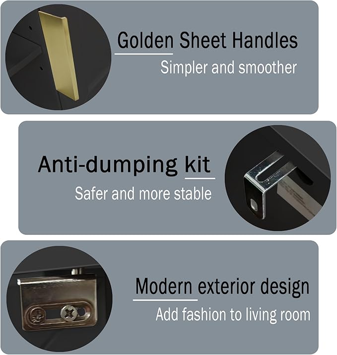 TaoHFE Console Table with Storage with Doors, Entryway Console Table with Doors, Modern Sofa Table for Hallway, Living Room, Dining Room, Console Table of Practical Type for Home, Black