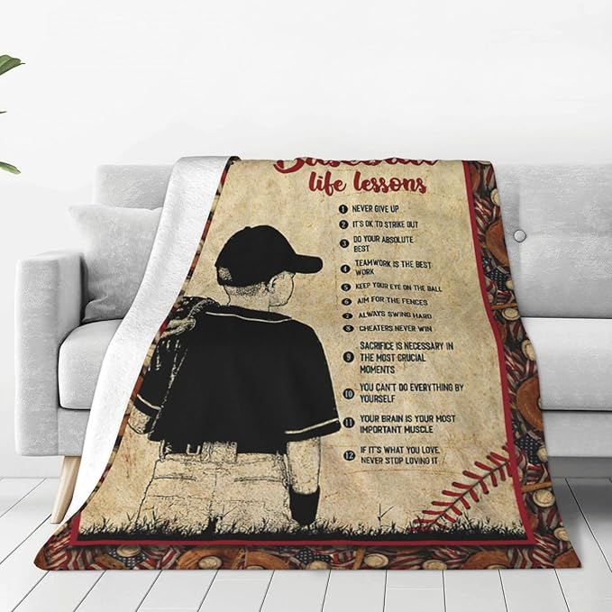 Baseball Blanket Baseball Decor Gifts Throw Blankets Cozy Fleece Flannel Blanket Soft Warm Plush Lightweight Blanket Baseball Gift for Boys Teens Kids for Couch Sofa Bed 50"X60"