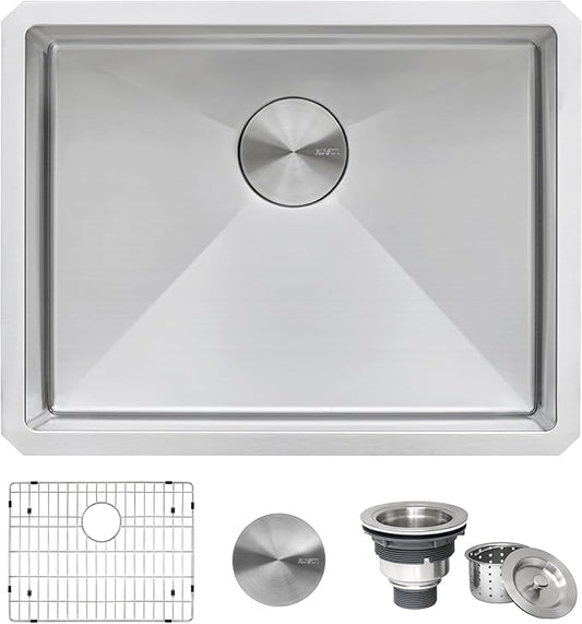 Ruvati 23-inch Undermount 16 Gauge Tight Radius Stainless Steel Kitchen Sink Single Bowl - RVH7123