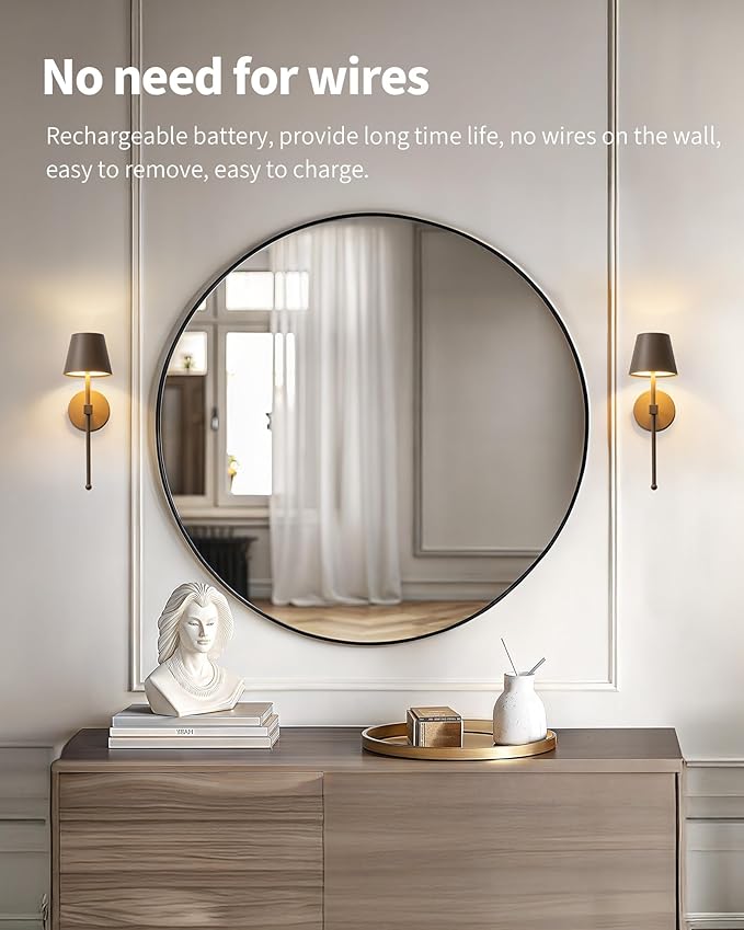 KDG Cordless Wall Sconces Set of 2, Wireless 5200mAh Rechargeable Battery LED Wall Lamps, Wall Lightings for Wall Painting, Outdoor, Garden, Living Room, Bedside, Hallway, Gifts, Night Light (Brown)