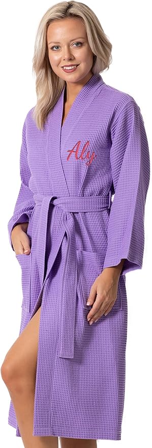 Waffle Knit Lightweight Kimono Spa & Bath Robes for Women - Quick Dry - Soft