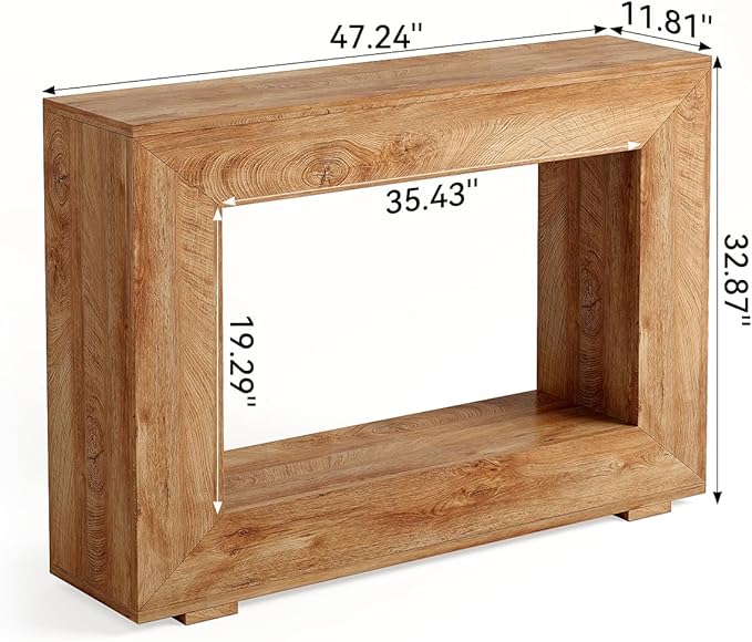 LITTLE TREE 47 Inches Console Table, Sofa Table with Storage, Modern Entryway Table for Hallway, Narrow Long Sofa Entryway Table for Living Room, Beige