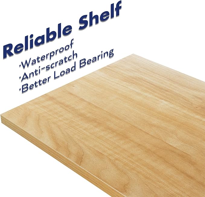 NUMENN Bookshelf, 6 Tier Bookshelves, Home Office Bookcase Shelf Storage Organizer, Free Standing Storage Shelving Unit for Bedroom, Living Room and Home Office, Natural