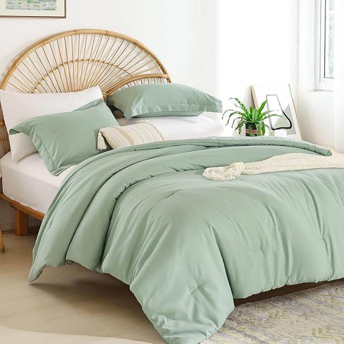 weigelia Full Size Comforter Set 7 Pieces Sage Green Comforter Set with Sheets Soft Bed in a Bag Full Bed Comforters Set for All Season
