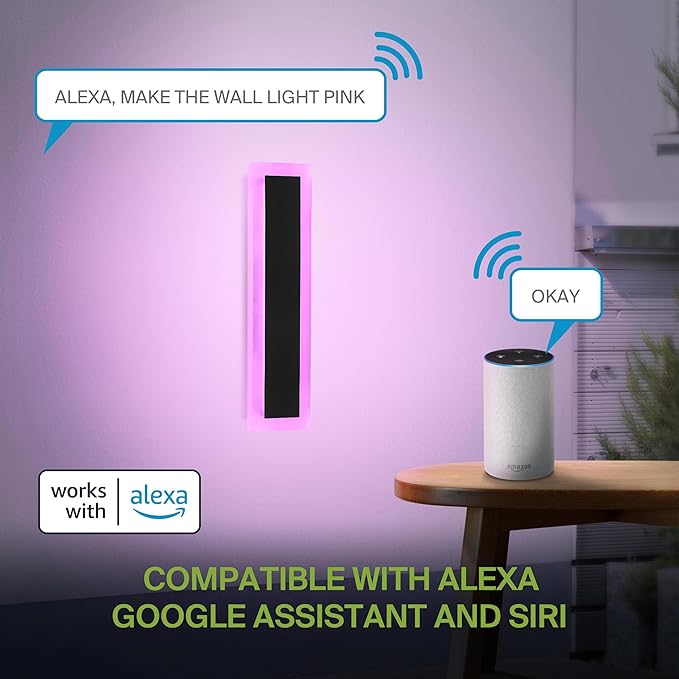 ASD LED 24" Long Wall Mount Light Fixture, Outdoor & Indoor Linear Sconce | RGBW, Smart, Waterproof, Anti-Rust, ETL Listed | 18W 1000LM 2700-6500K 100-277V | Exterior Porch Lighting | Black, 2 Pack