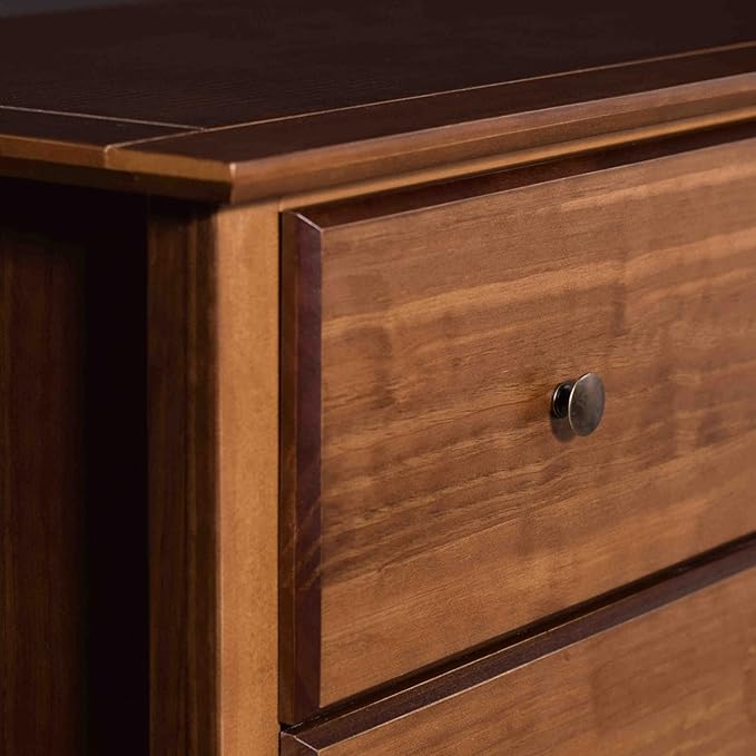 Grain Wood Furniture Shaker 5-Drawer Chest, Solid Wood with a Walnut Finish