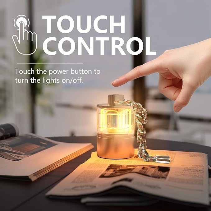 Portable Rechargeable Table lamp, Magnetic Outdoor lamp, Bedside lamp for Bedroom, Camping, Emergency, Hiking, Fishing and Home use