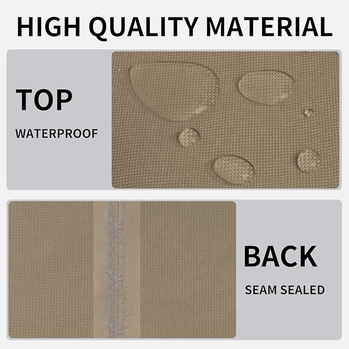 Easy-Going Outdoor Fire Pit Cover Rectangle 42L x24W x24 H, Durable Outdoor Gas Firepit Cover, Waterproof and Weatherproof Cover for Fire Pit, Camel