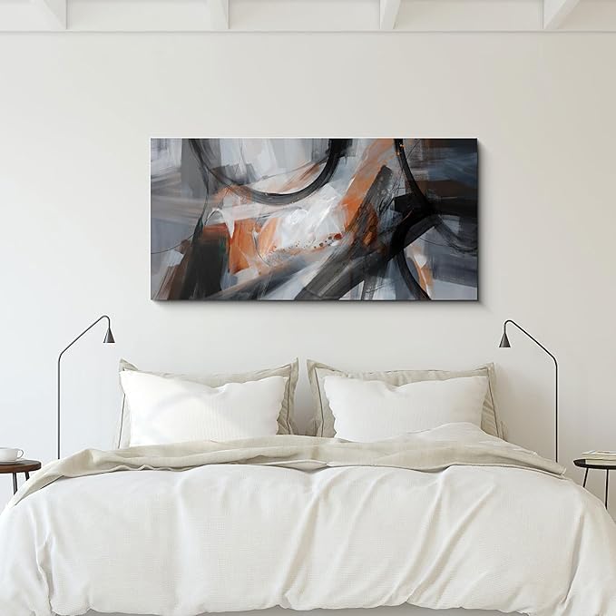 KLAKLA Large Wall Art - Abstract Canvas Wall Decor Modern Print Picture Artwork for Living Room Office Bedroom Home Decor - 48x24 Inches