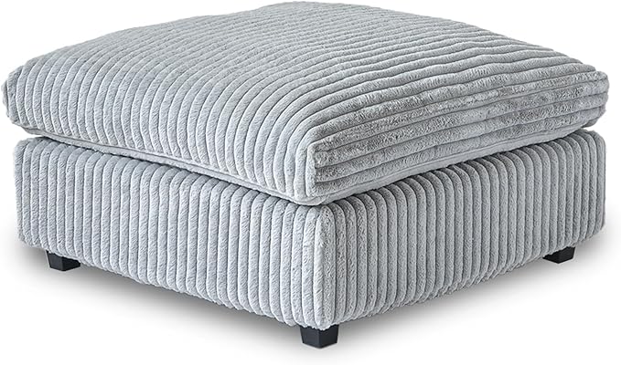 JACH 39.37" Modern Comfy Ottoman for Living Room, Oversized Ottoman Footstool, Cushion Covers Removable, Minimalist Ottomans for Party Bedroom Apartment (Light Grey)
