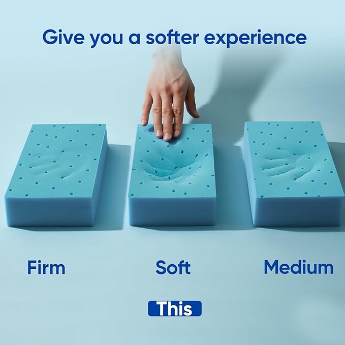 3 Inch Twin Size Gel Memory Foam Mattress Topper for College Dorm Bed High Density Cooling Pad Pressure Relief Bed Topper with Removable & Washable Cover