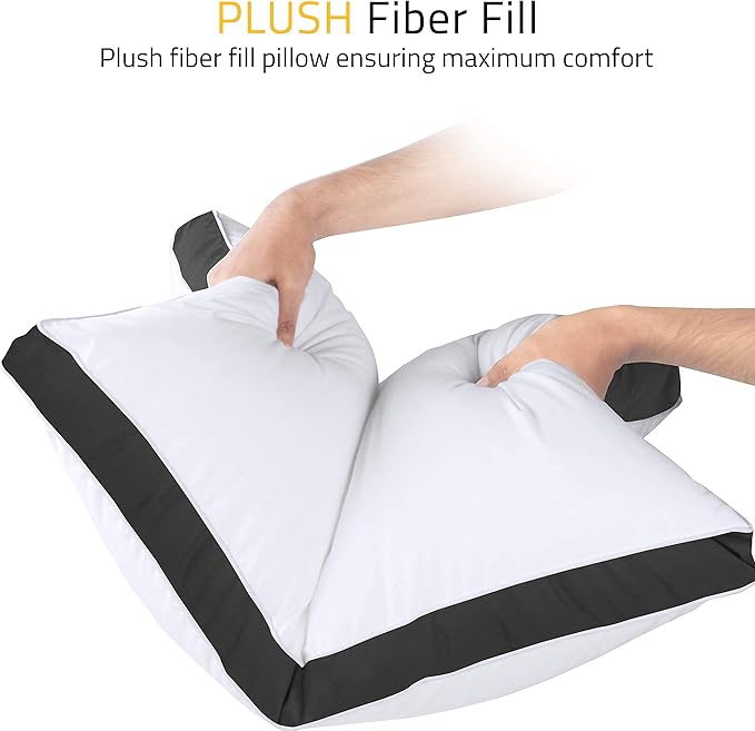 Utopia Bedding Bed Pillows for Sleeping King Size (Black), Set of 2, Cooling Hotel Quality, Gusseted Pillow for Back, Stomach or Side Sleepers