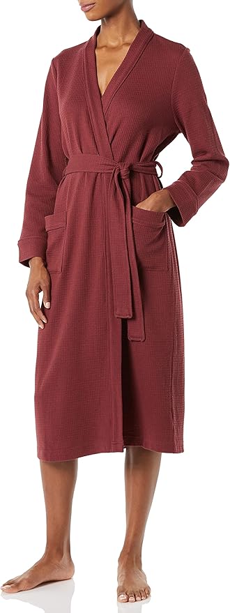 Amazon Essentials Women's Lightweight Waffle Full-Length Robe (Available in Plus Size)