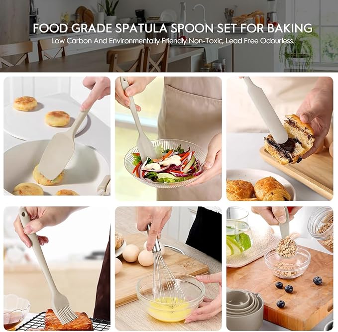 Mixing Bowls With Lids Set,Stainless Steel Mixing Bowls Set With 3 Grater,Metal Nesting Bowls For Kitchen Baking Refrigerator Meal Prep Food Storage Organizer,7 Size(Khaki)