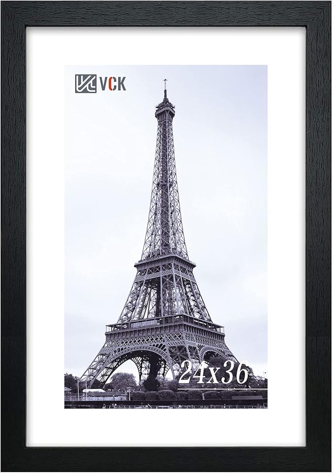 VCK 24x36 Picture Frame Exclusive Large Black Poster Frame for Wall Gallery Home Office 1 Pack