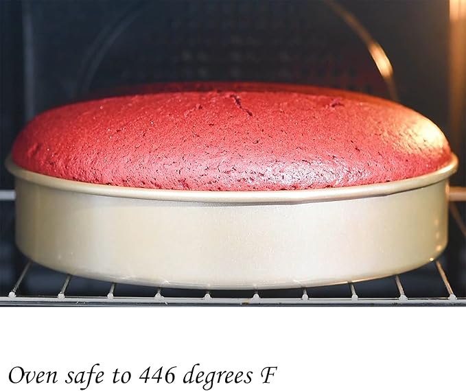 Kitcom Nonstick Bakeware Sets Textured 6-Piece with Cookie Sheet Set, Roasting Pan, Round Cake Pan, Loaf Pan, Heavy Duty Carbon Steel Premium Baking Pans, Champagne Gold