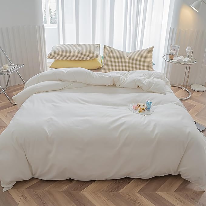White Comforter Sets Queen Pure White Bedding Comforter Queen Size Quilts Blanket Ultra Soft Breathabe Solid Bedding Set for Women Men Adults Teens