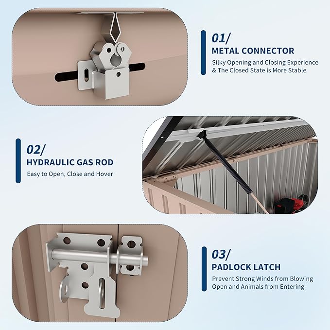 2 Trash Cans Metal Outdoor Storage, 3x6 FT Garbage Bin Storage Shed with Chain Lid, Garbage Can Metal Sheds for Garden, Backyard, Lawn and Patio