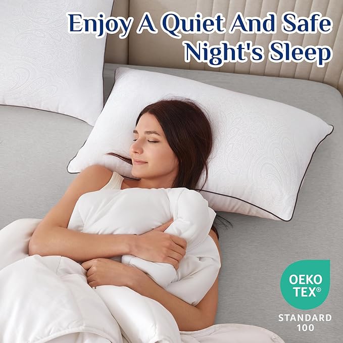 JOLLYVOGUE King Size Pillows for Sleeping, Soft and Supportive Bed Pillows with Down Alternative Filling for Side and Back Sleepers, Hotel Collection