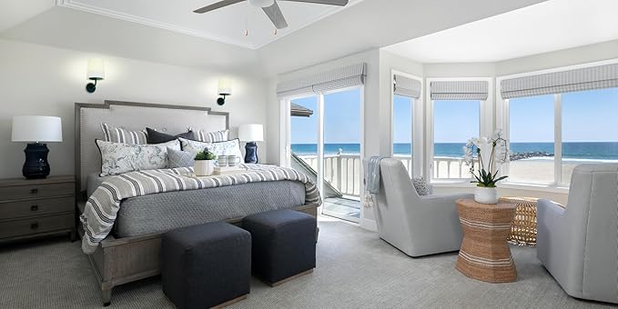 HEQIQEH Rustic Vintage Battery Operated RGB Wall Sconce Light Fixture with Remote Control, Flared Funnel Linen Fabric Shade Dimmable Nightstand Lamps for Bedroom, Set of 2 (Black-2)