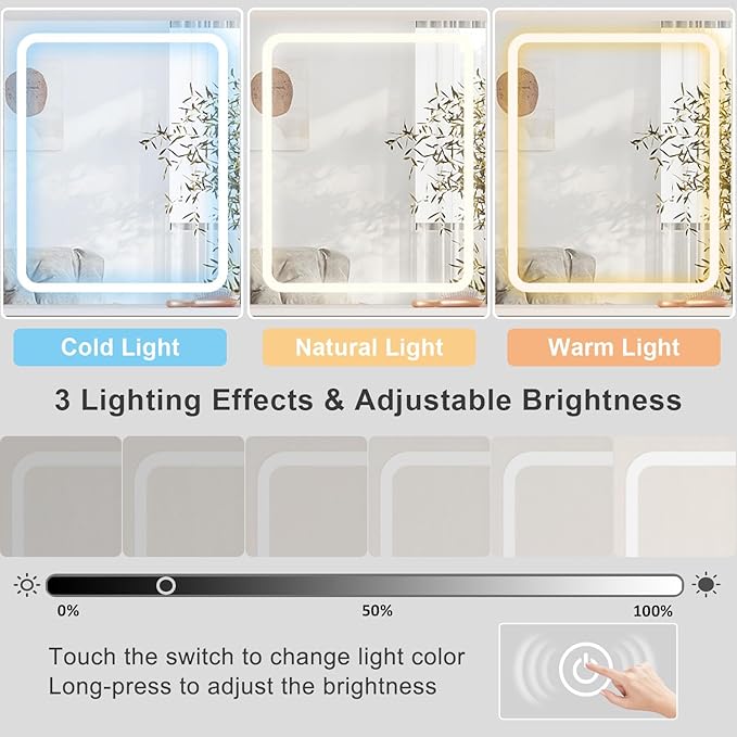 Fameill White Vanity Desk with Mirror and Lights,Makeup Vanity Table Set with Power Strip and Sliding Locker,Visual Drawer Dressing Table with 5 Drawers&Shelves&Cabinet,3 Lighting Modes