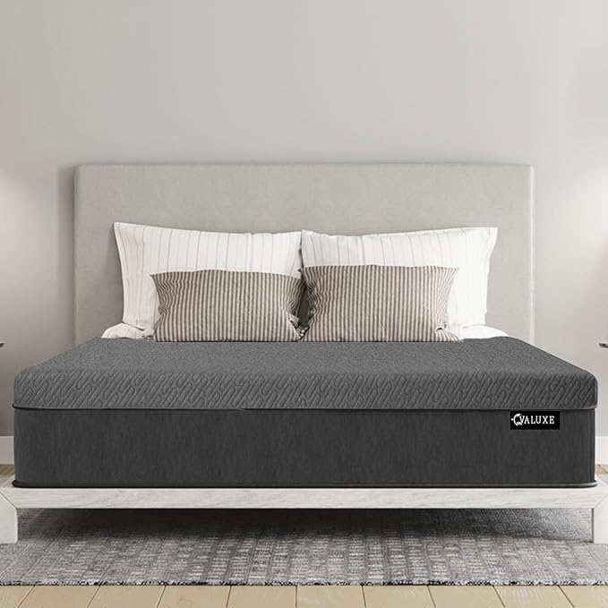 VALUXE 3 Inch Gel Memory Foam Mattress Topper Twin Size High Density Cooling Pad Pressure Relief Bed Topper Grey (with Removable & Washable Bamboo Cover)