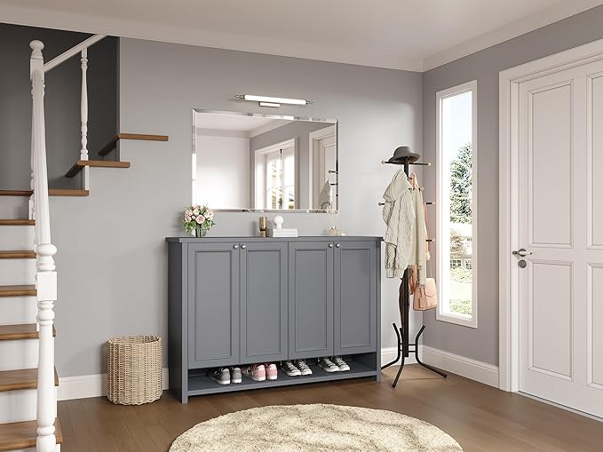 Bathroom Mirrors for Wall Beveled, 48"x30" Frameless Bathroom Mirror, Wall Mount Vanity Mirror for Bedroom Entryway Living Room Hangs Horizontally or Vertically