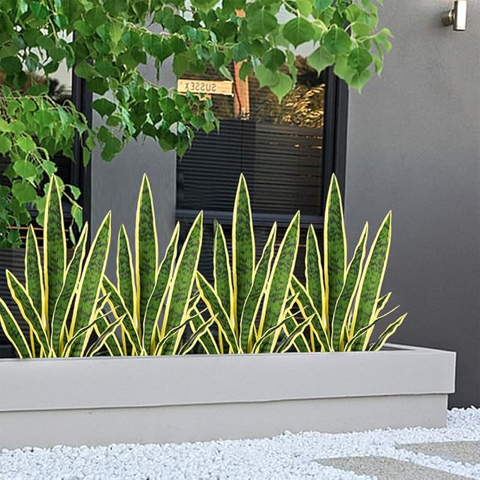 Melorca&Guilla Artificial Snake Plants 6PCS 30“ Tall Fake Snake Plant,Fake Agave Faux Snake Plants Sansevieria Artificial Greenery for Garden Shop Office Home Décor