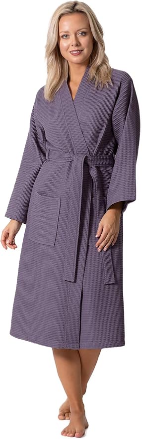 Waffle Knit Lightweight Kimono Spa & Bath Robes for Women - Quick Dry - Soft