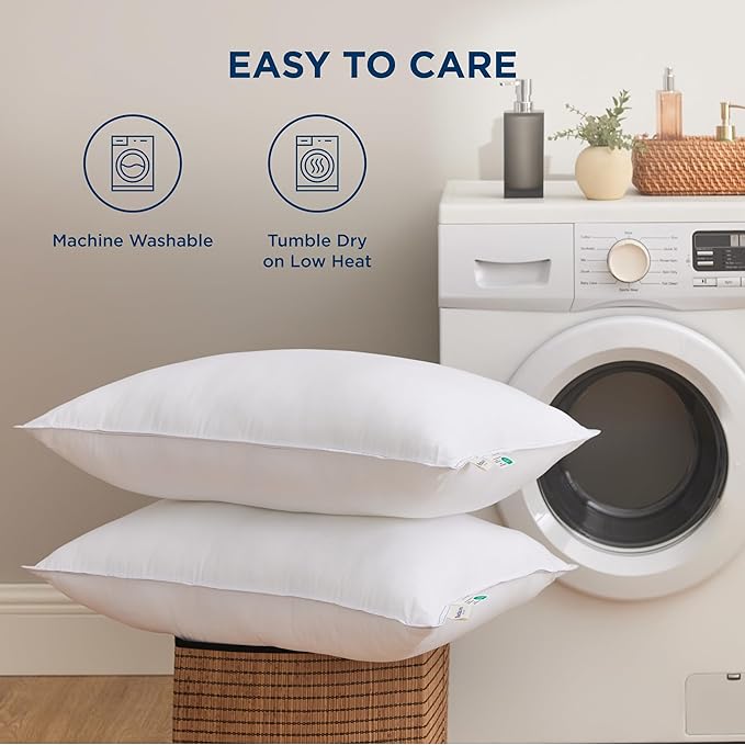 Bedsure Pillows Queen Size Set of 2, Prewashed Ultra-Soft Bed Pillows, Hotel Luxury Down Alternative Filling, Breathable & Fluffy for Back, Side, Stomach Sleepers