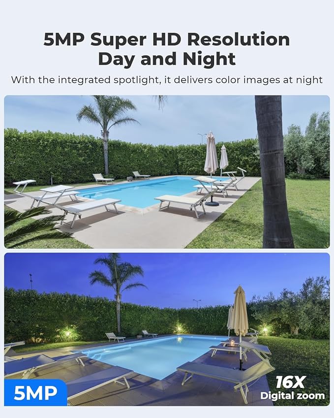 REOLINK 2K 5MP 4G LTE Cellular Security Camera Outdoor +128GB SD Card - 4Pack, 360° Pan-Tilt, Sim Card Included, Wireless Solar Powered, Color Night Vision, Smart AI Detection, Go PT Plus+Solar Panel