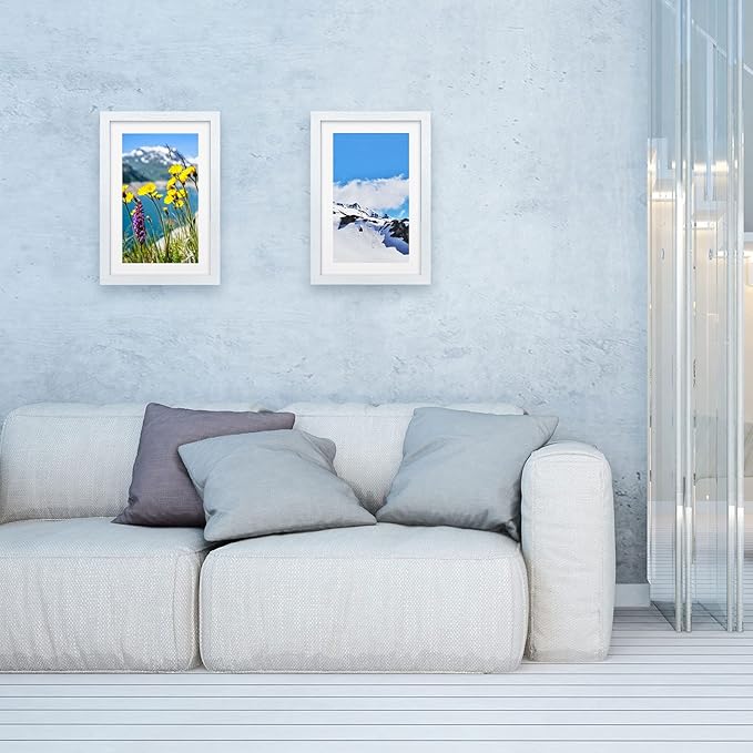 VCK Poster Frame 11×17 Inch Wooden Picture Frames White Certificate Frame with Plexiglass Wall Mounting Type for Gallery Office Home