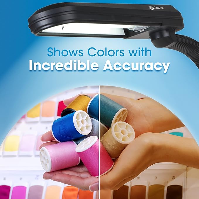 OttLite Standing Floor Lamp with Weighted Base & Adjustable Neck - 24w Energy Efficient Light Bulb for Bright Natural Daylight - Modern Home Decor, for Living Room, Reading, Bedroom, Dorm & Office