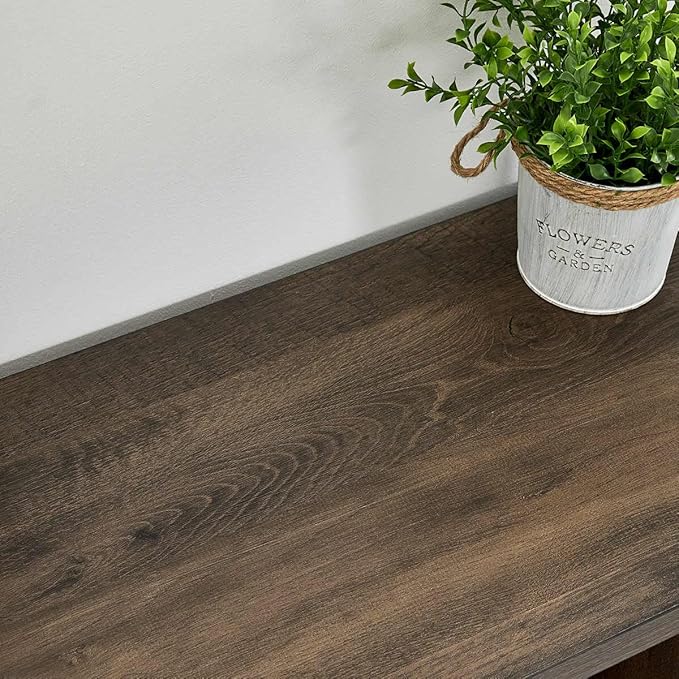 FATORRI Rustic Small 3 Shelf Bookshelf for Living Room, Industrial Low Wood Bookcase, Farmhouse Short Book Shelf for Small Space (Walnut Brown)