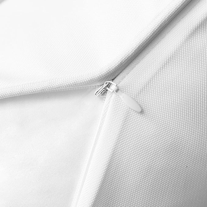 Phantoscope Pack of 2 Outdoor Waterproof Solid Throw Decorative Pillow Cover Decorative Square Outdoor Pillows Cushion Case Patio Pillows for Couch Tent Sunbrella (20''x20'', White)