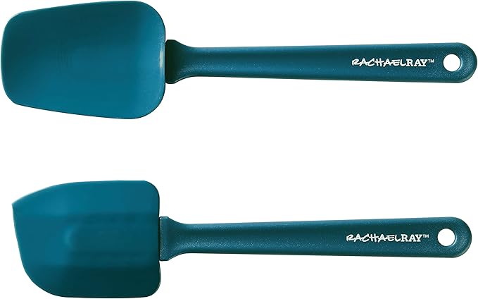 Rachael Ray Tools and Gadgets Mix and Measure Cooking / Baking Prep Set with Mixing Bowls, Measuring Cups, and Tools - 10 Piece, Light Blue and Teal