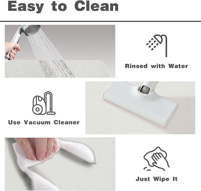 White Bath Mat, Bathroom Rugs Non Slip Washable Thin Absorbent Quick Dry Bath Mat Fits Under Door Bathroom Floor Mat Perfect for Bath, Shower, or Sink 12"x12" White