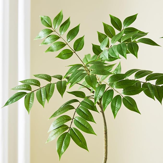 Artificial Mahonia Fortunei Tree 6ft,Tall Fake Plant Artificial Sumac Tree, Faux Plants Indoor Fake Plants Decor with Pots for Home Office Bathroom Bedroom Living Room Decorations Housewarming